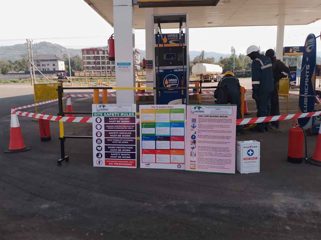 Petrol station forecourt construction and dispenser installation in Kenya by Universal Innovations